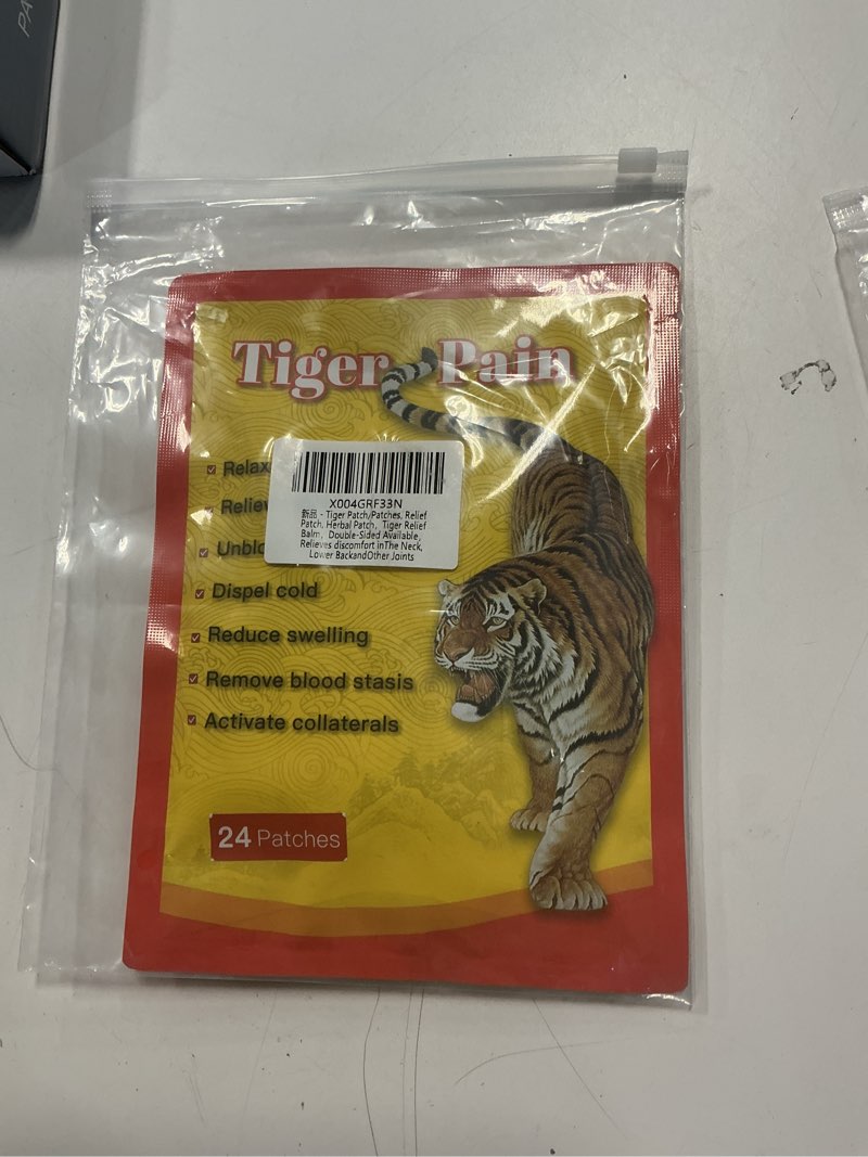 Condition photo showing New/Like New for (Exp:08/2027)Effective 25Pcs/Box Tiger Patch/Patches,Relief Patch,Herbal Patch,Tiger Relief Balm,Double-Sided usable Equivalent to 50 Pieces,Relieves discomfort in The Neck,Lower Back and Other Joints