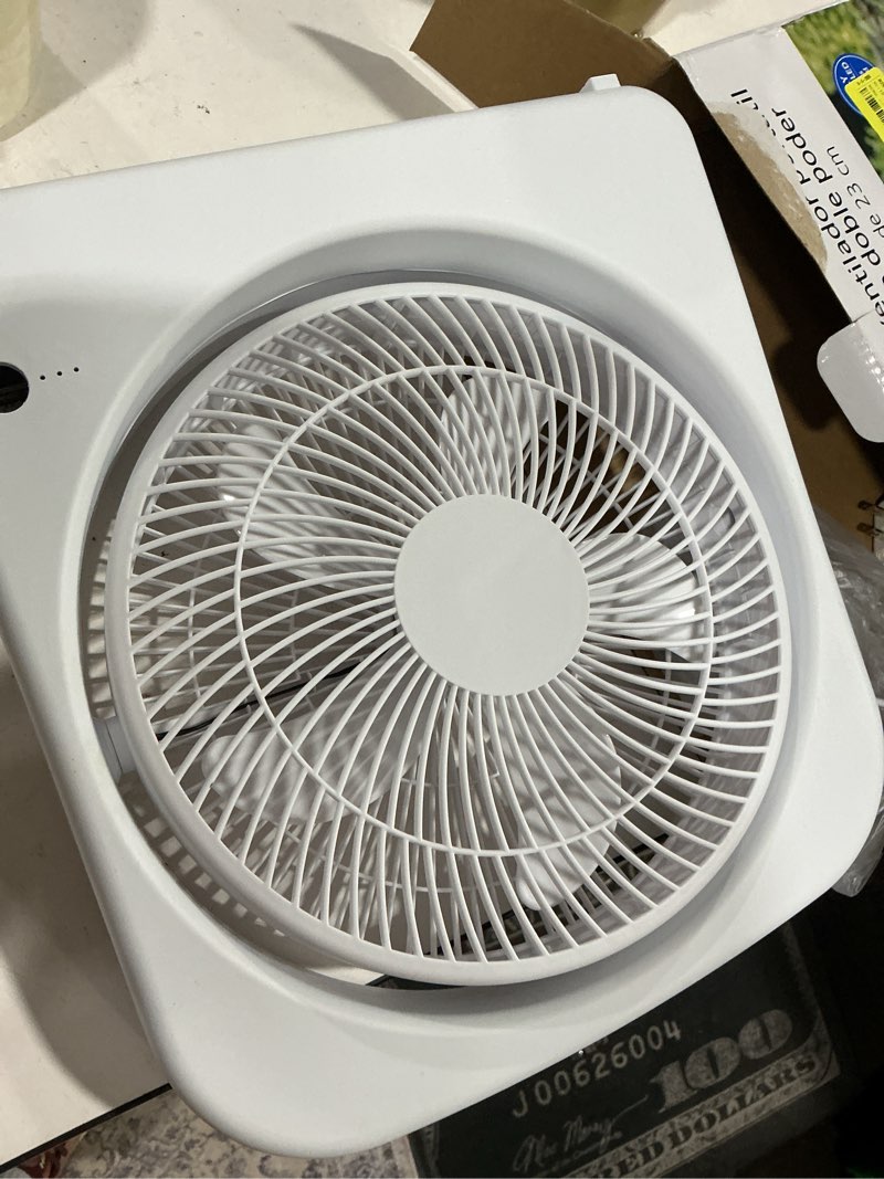 Condition photo showing As Is for mainstays 9" portable fan white