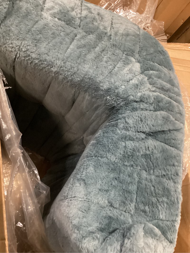 Condition photo showing Good Condition for bean bag chairs for adults giant bean bag chair memory foam beanbag chair bean bag sofa with filler faux fur fireside beanbags lazy sofa for living room bedroom office (bluegrey plush, single)