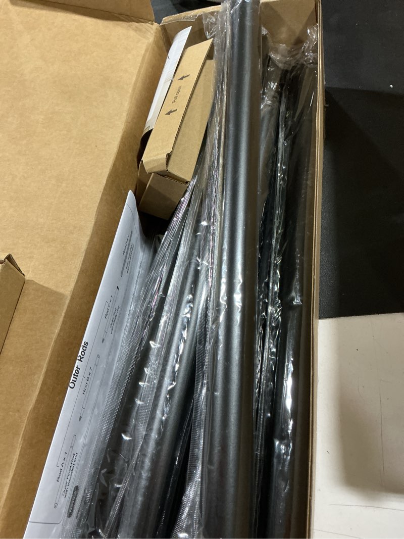 Condition photo showing Good Condition for kamanina black curtain rod 32 to 144 inch (2.6-12 feet), 1 inch heavy duty curtain rods for windows, modern adjustable drapery rods with end cap (32"-144") black 32-144"