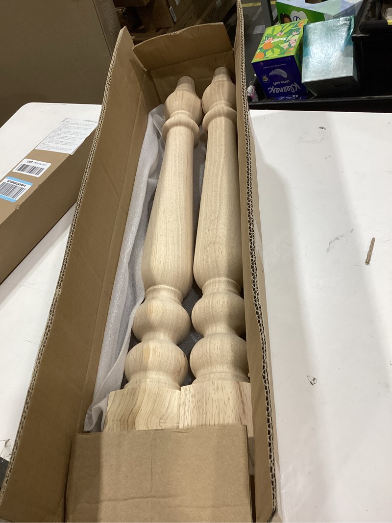 Condition photo showing Good Condition for decorluxes Unfinished Farmhouse Table Legs Dining Table 2.8" X 29" Set of 4 DIY Coffee Table Rustic Turned Style Leg | Easy to Paint Any Color You Want (29 inch)