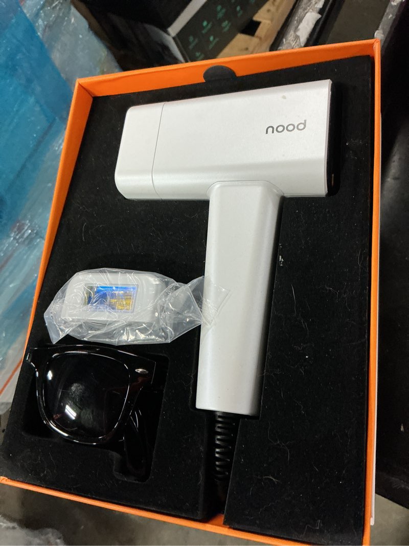 Condition photo showing As Is for new nood™ flasher pro — ipl laser hair removal device for women & men with sapphire cooling — pain-free & permanent  visible results after first use & works everywhere hair grows — gloss white