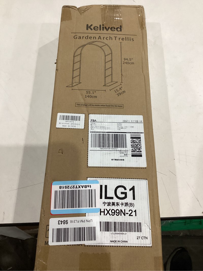Condition photo showing As Is for Thickened Metal Garden Arch with Detachable Base, 16mm Rust-Resistant Archway for Climbing Plants, Dual Size Convertible Arbor for Wedding & Party & Garden Decoration Thickened 16mm tube with base