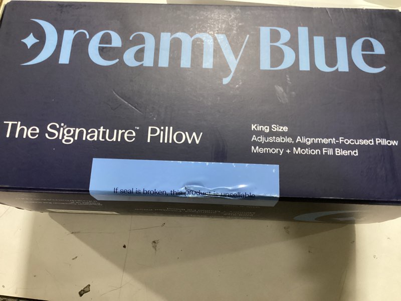 Condition photo showing New/Like New for DreamyBlue Signature Pillow w/Adjustable Loft • Shredded Memory Foam Fill • Neutral Alignment for Side, Back, and Stomach Sleepers • Washable Bamboo Rayon Cover • CertiPUR-US Certified Foam (Queen) Queen (Pack of 1)