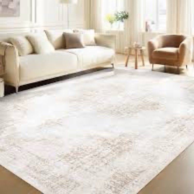 5x7 Washable Rug Area Rugs: Vintage Large Retro Rug for Living Room Soft Non-Slip Indoor Low Pile Ca