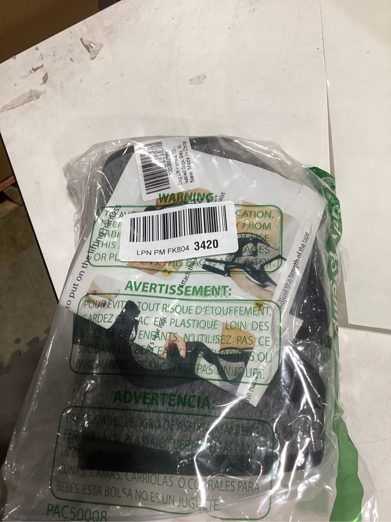 Condition photo showing Good Condition for Dog Lift Harness, TORJOY Dog Sling for Small Medium Large Dogs, Dog Support Harness for Back Legs, Adjustable Soft Padded Pet Harness for Olderly, Injured, Arthritic, Disabled Dogs, Grey, XL