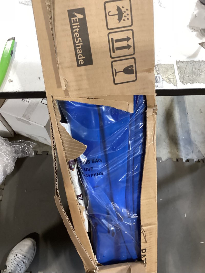 Condition photo showing Good Condition for eliteshade usa 10-year-non-fading 9ft market patio umbrella, upf 50+ uv protection performance sun umbrella, heavy duty commercial grade outdoor table umbrella with crank & tilt, windproof vented top for garden, pool, deck and outdoor playsets, royal blue royal blue 9ft