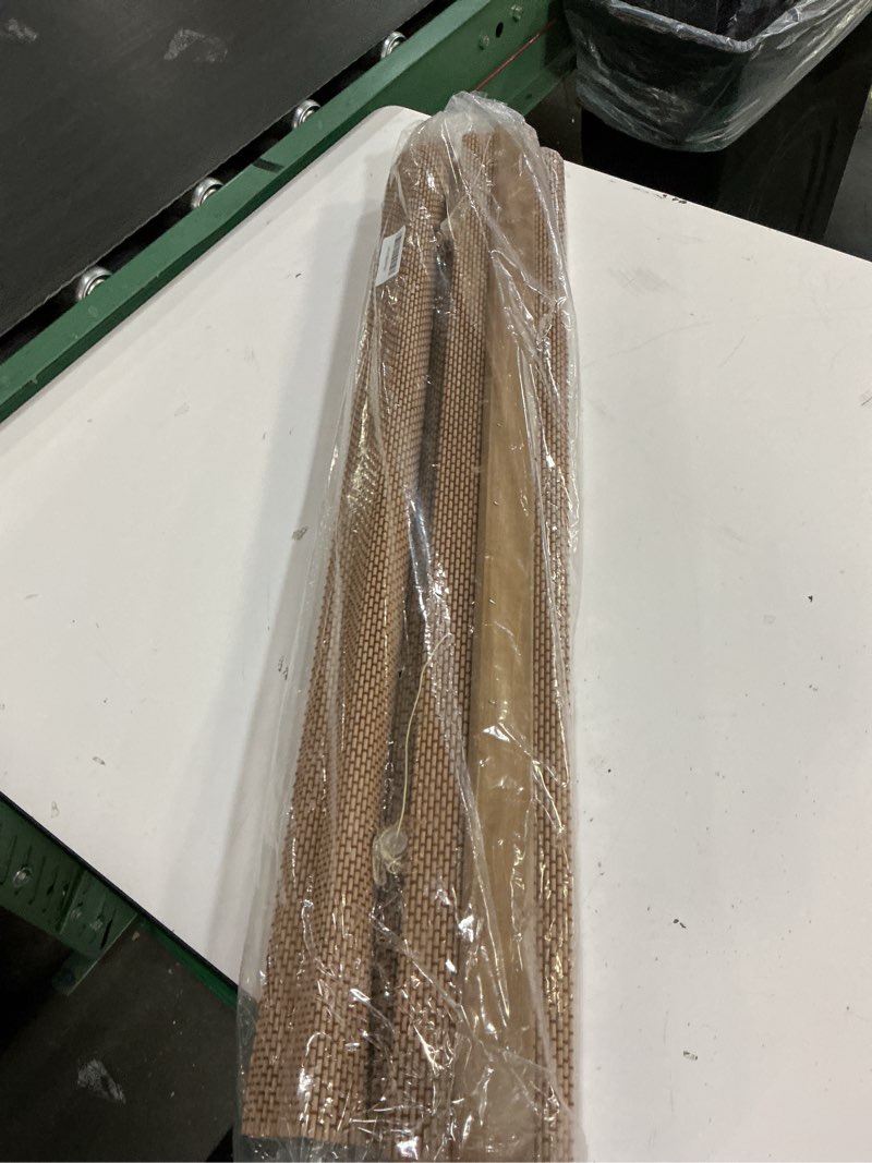 Condition photo showing Good Condition for ( incomplete ) lazblinds no tools no drill cordless bamboo roman shades, light filtering window treatment, roll up bamboo blinds for windows 32'' w x 64'' h, acorn light filtering-acorn 32\" w x 64\" h