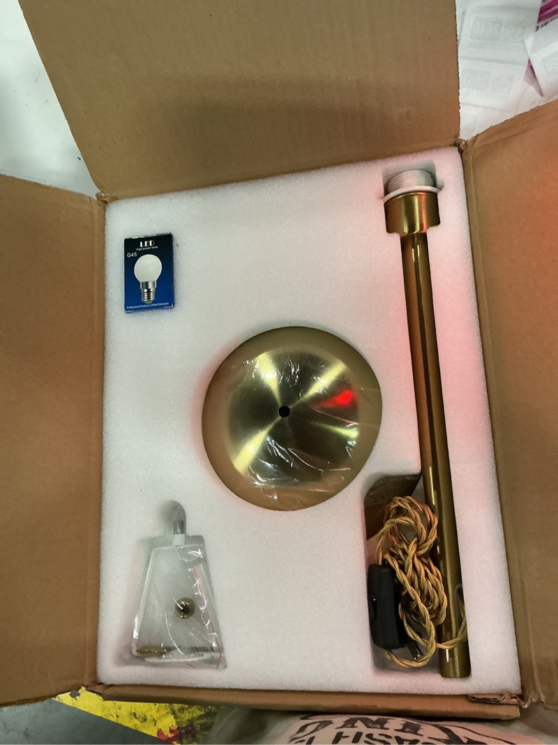 Condition photo showing New/Like New for metal mushroom table lamp, 20.8" gold dome table lamp bedside lamp with stable base, mid-century & modern table lamp for nightstand, bedroom, living room and study desk.
