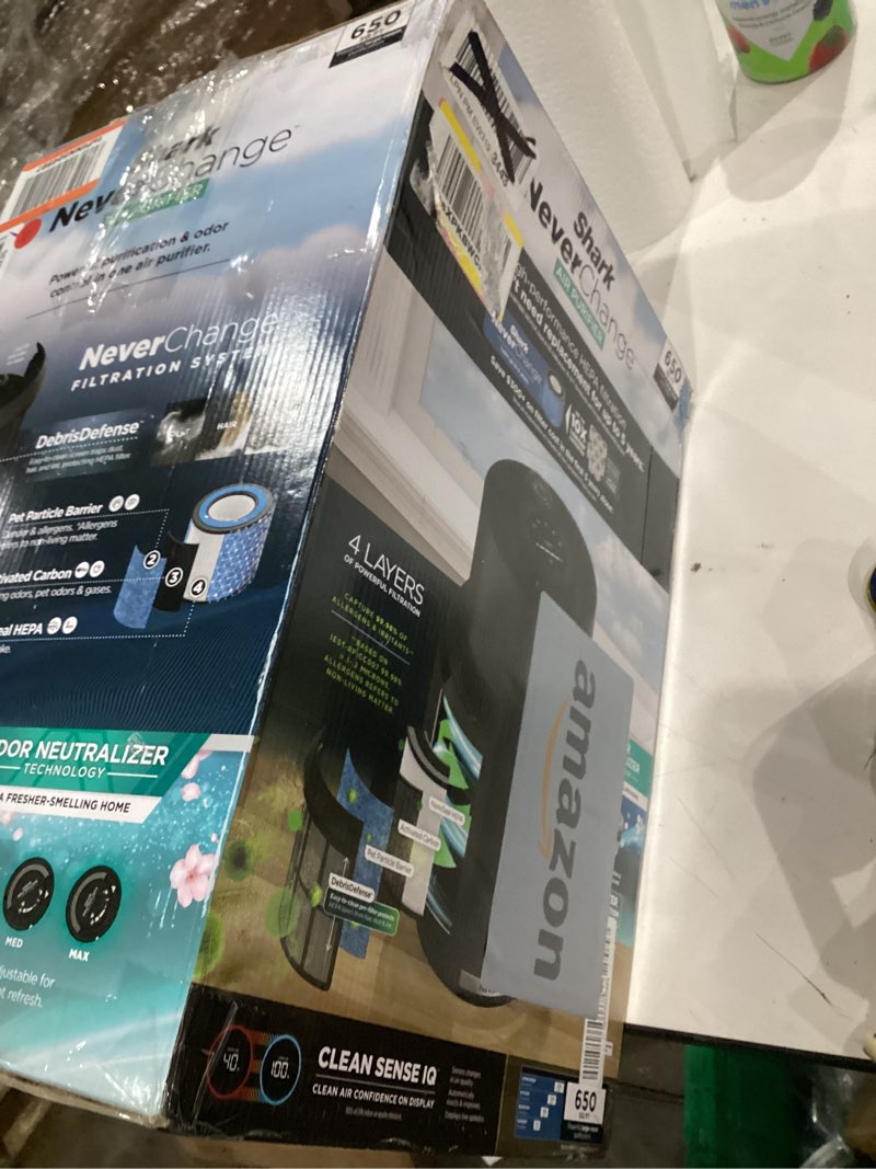 Condition photo showing Good Condition for Shark Air Purifier for Home, NeverChange, for Large Room, HEPA-Exceeding Filter, Captures Pollutants, Pet Dander, Dust, Odor, Smoke, and More, Odor Neutralizer, HP152, Charcoal Charcoal (650 sq. ft)