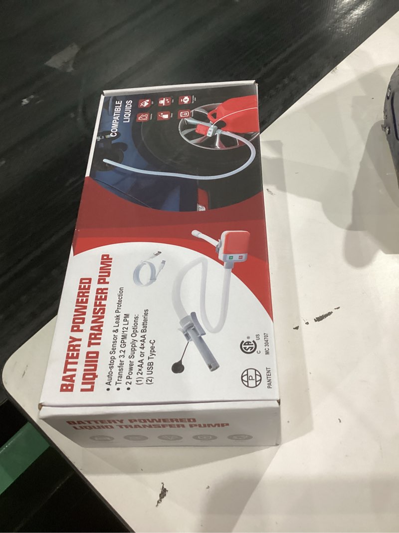Condition photo showing New/Like New for 3.2 GPM High Flow Electric Fuel Transfer Pump - Cordless Auto-Stop Battery/USB Powered Siphon Pump, Fits for Gas/Oil/Diesel Can Jug Tank
