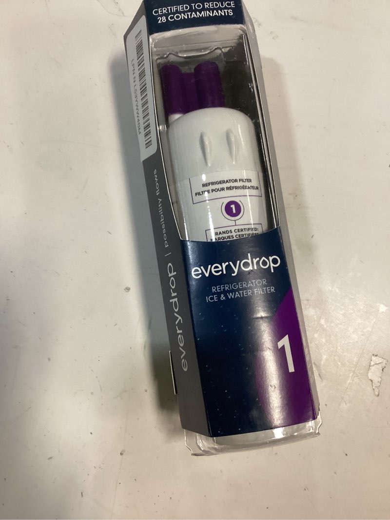 Condition photo showing New/Like New for everydrop by Whirlpool Ice and Water Refrigerator Filter 1, EDR1RXD1, Single-Pack , Purple 1 Count (Pack of 1)