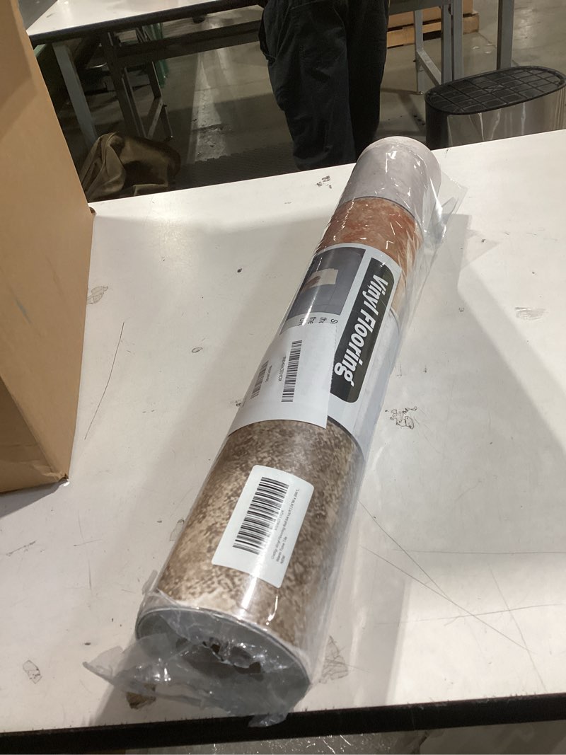 Condition photo showing Good Condition for Oxdigi Vinyl Flooring Roll 64 sq.ft | 24"W x 396"L, Rustic Marble Peel and Stick Floor Tiles Waterproof for Bathroom, Kitchen, RV, Easy to Install DIY Heavy-Duty Vinyl Floor Covering, Warm Tone Tile 24"Wx 393"L Warm Tone Tiles
