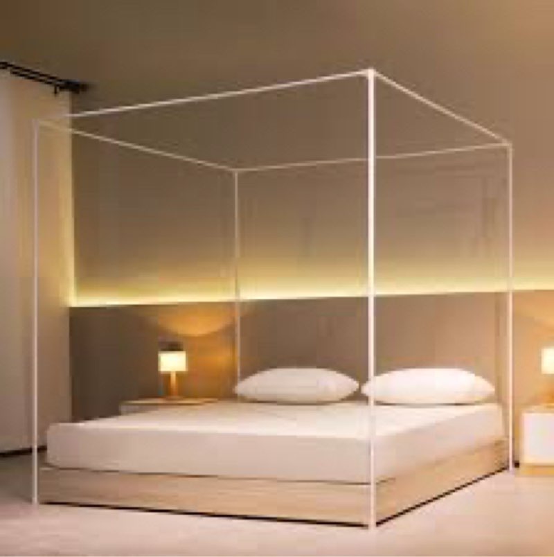 Beyeutao Canopy Bed Frame Twin White Four Poster Bed Frame Metallic Four Poster Bed Curtains Frame 4