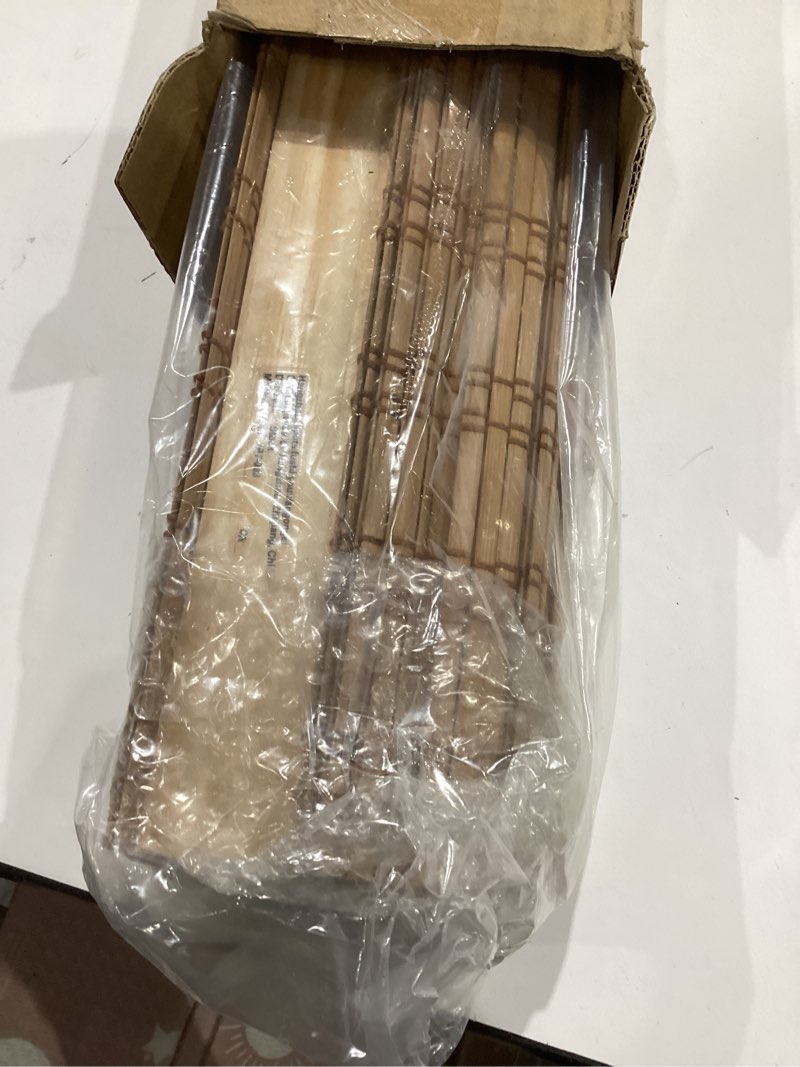 Condition photo showing Good Condition for lazblinds no tools no drill cordless bamboo roman shades, light filtering window treatment, roll up bamboo blinds for windows 32'' w x 48'' h, ceylon light russet light filtering-ceylon light russet 32" w x 48" h