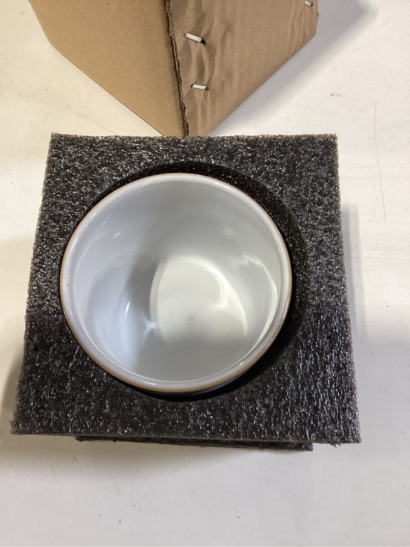 Condition photo showing Good Condition for vinitage ceramic mug, japanese tea cup 6oz cup no handle drinking cup for latte milk water beverage juice microwave and dishwasher safe, kiln transformation cup (vintage white)