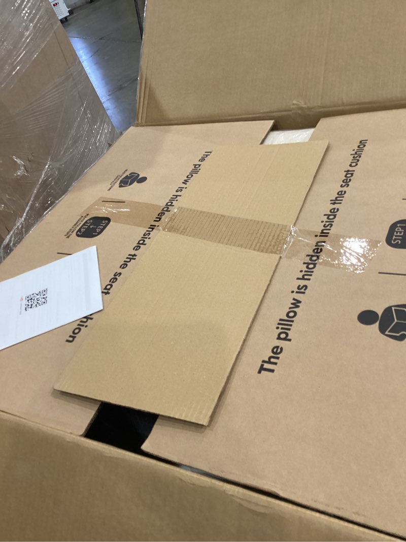 Condition photo showing New/Like New for COLAMY Mid-Century Modern Upholstered Accent Chair with Back Pillow & Solid Wood Legs, Fabric Cozy Armchair for Living Room, Bedroom, Reading Nook, Apartment & Small Spaces, Beige Fabric Beige Set of 1