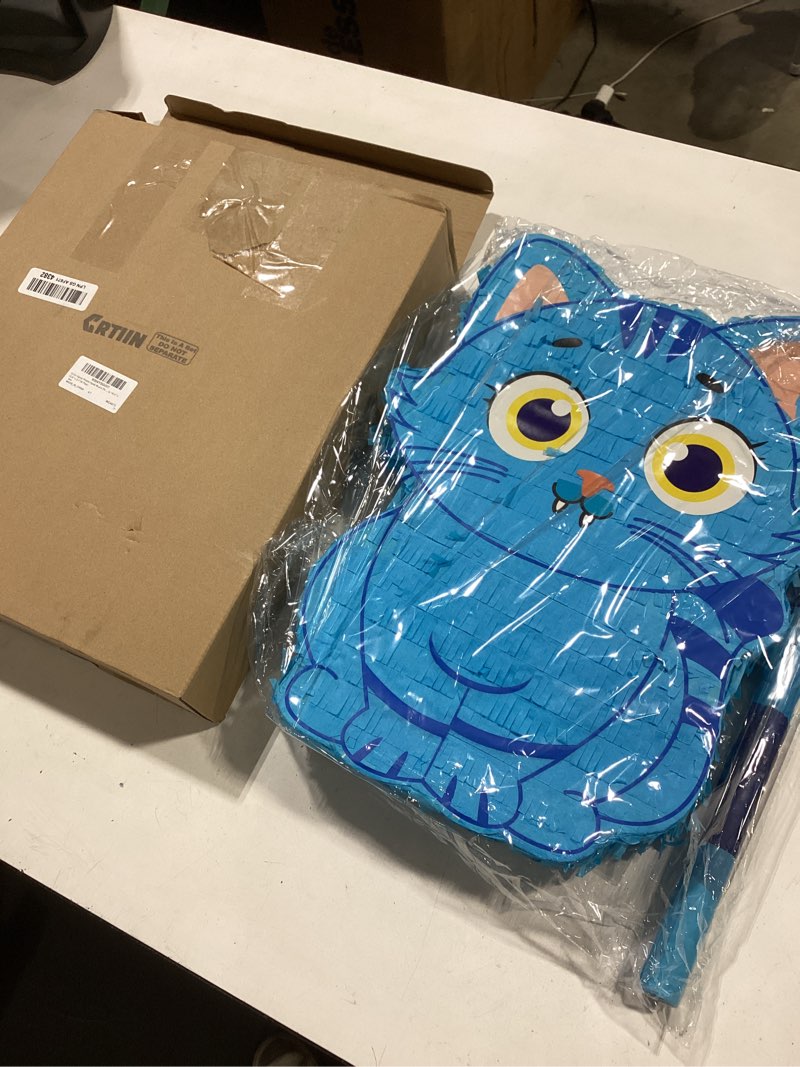 Condition photo showing New/Like New for crtiin kpop piñata kpop music party decorations blue cat piñata with bat blindfold for fan meeting anime theme birthday party decorations outdoor activity 16.5'' x 12.6'' x 3.1''(k pop)