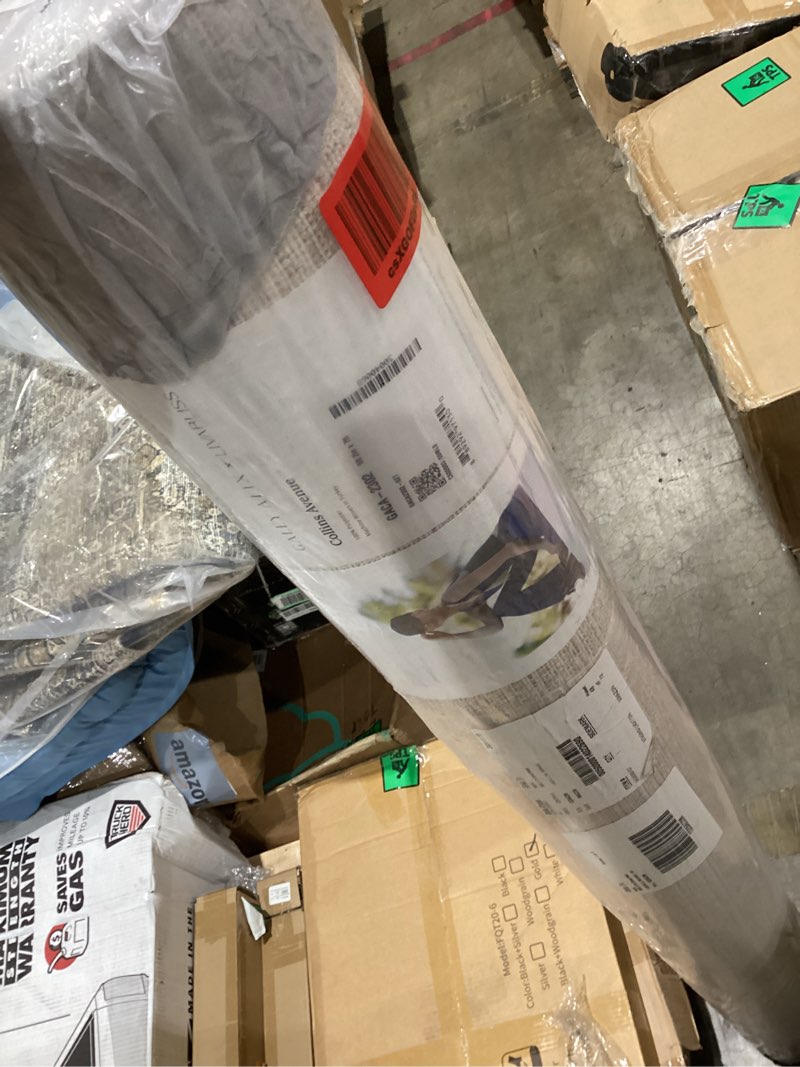 Condition photo showing New/Like New for Livabliss x Galey Alix Collins Avenue III Vintage Damask Area Rug, 5'2" x 7' (5' x 7'), Rust/Brown Rust/Brown 5'2" x 6'11" (Rectangular)