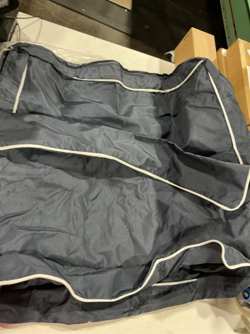 Condition photo showing Good Condition for tingjoo 1 set 24x24x4 inch outdoor chair cushions cover, waterproof uv resistant patio cushion replacement seat slipcovers, 24x20 back cover with zipper for furniture deep seat sofa (navy and white) navy and white 24x24x4 inch 2