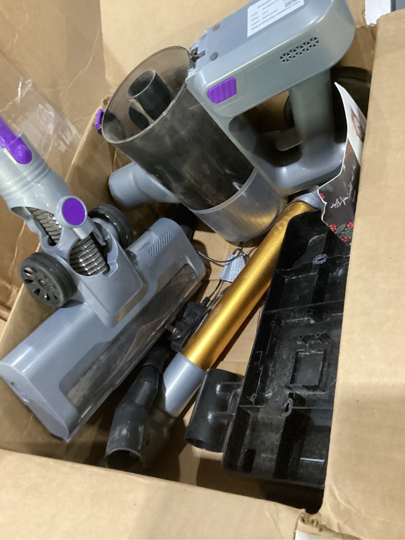 Condition photo showing As Is for Used missing pieces DUMOS Cordless Vacuum Cleaner, Lightweight Stick Vacuum Cleaners for Home, Powerful Suction & LED Li