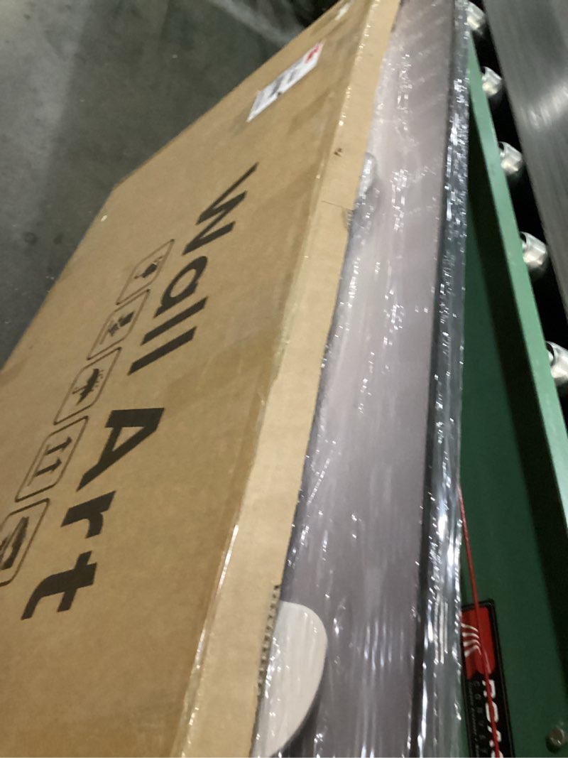 Condition photo showing Good Condition for Large Framed Modern Abstract Vertical Wall Art for Living Room, Black Grey Prints Paintings Artwork for Walls, Silver Gray Luxury Pictures for Hallway Entryway Foyer Stair Office Wall Decor 30x60 Inch 60"L x 30"W Silver Flow