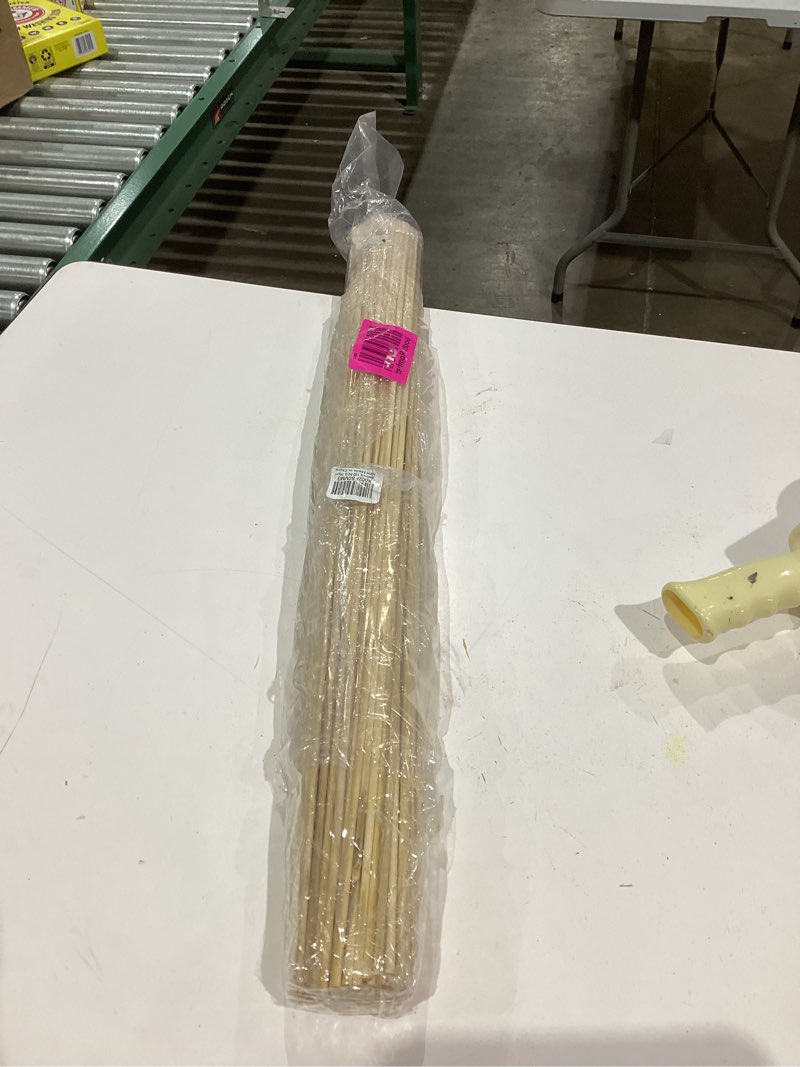 Condition photo showing As Is for 120 PCS Bamboo Marshmallow Roasting Sticks, SMores Skewers for Fire Pit, Extra Long 30 Inch Heavy Duty 5mm Thick Wooden SMores Sticks for Open Fire Pits Roaster Barbecue Hot Dog Camping Kebab Sausage