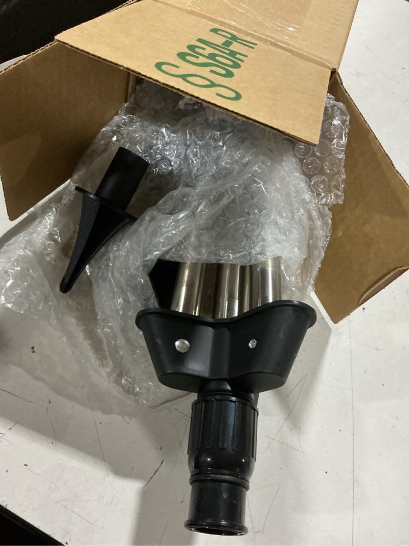 Condition photo showing As Is for rotating tripod sprinkler, sprinklers for lawn garden yard, 360 degree large area automatic double-sided coverage, telescoping water sprinkler with metal tripod base