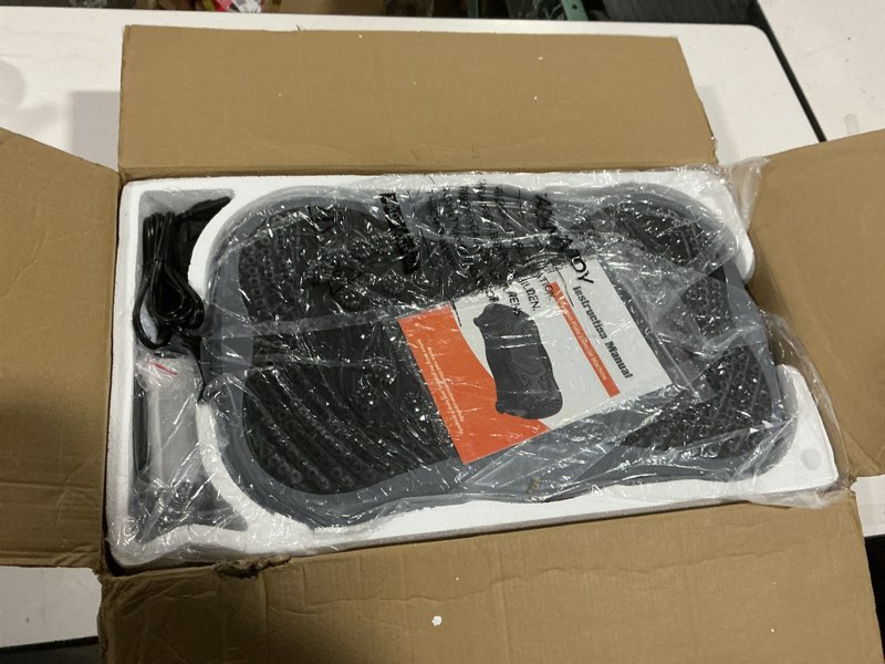 Condition photo showing Good Condition for vibration plate exercise machine, 130 levels shake fitness vibrating platform for lymphatic drainage weight loss, bluetooth fat burner for women men gray