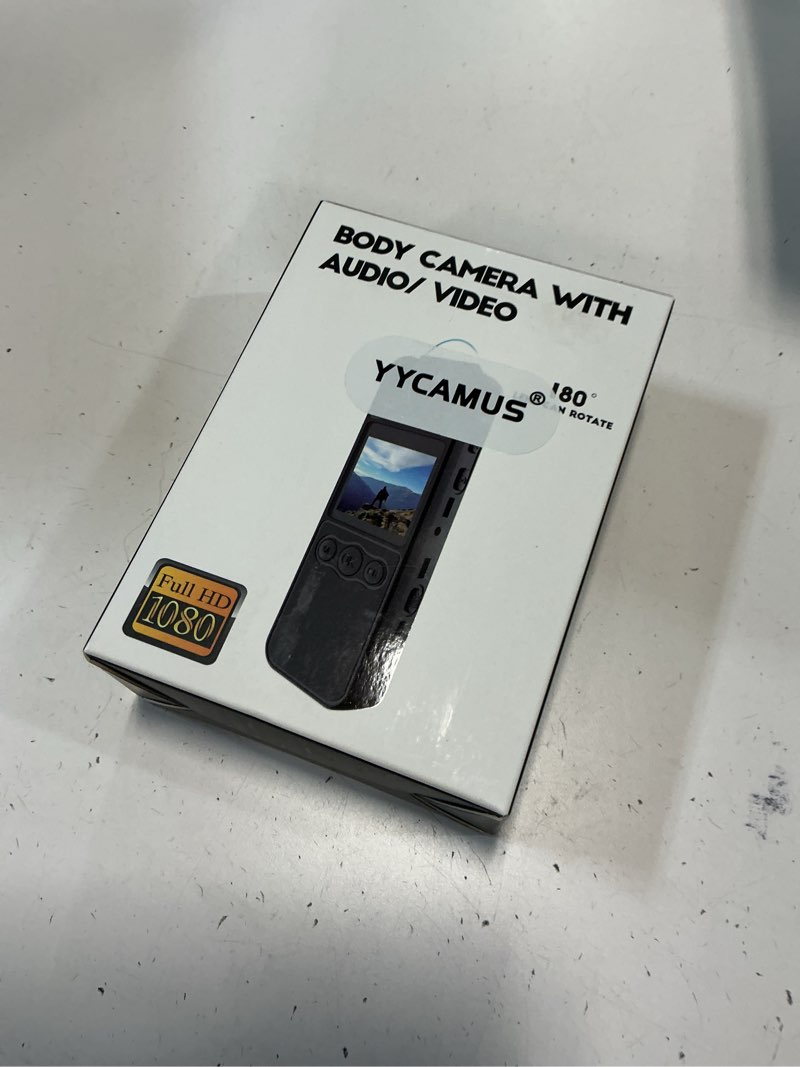 Condition photo showing New/Like New for body cam, mini bodycam 1080p with 180° rotating lens, police body cam, wearable camera with 8hr battery & night vision, personal body camera with multifunctional accessories