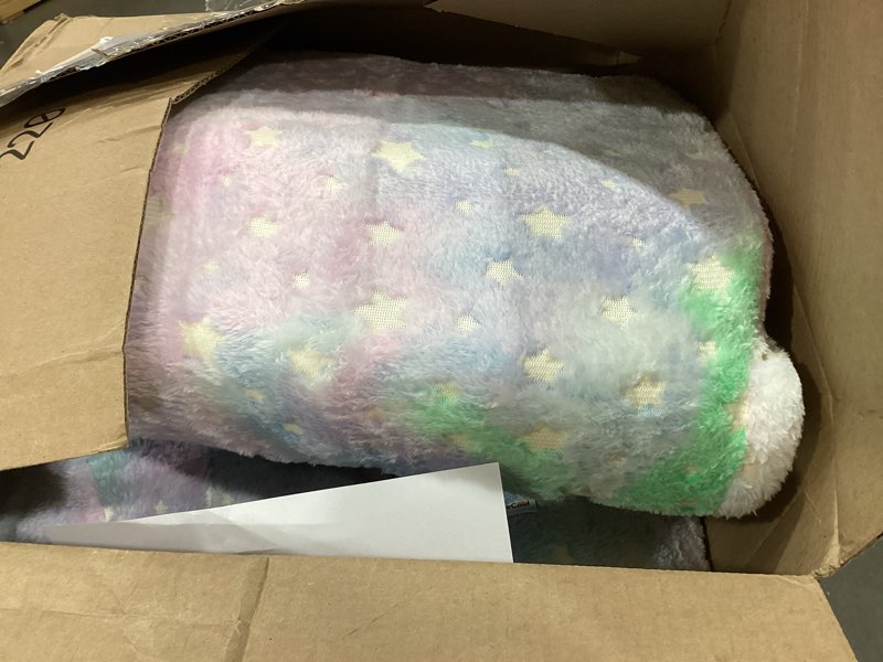 Condition photo showing Good Condition for memorecool glowing pastel rainbow kids chair, 2-in-1 foldable kids couch and kids sofa for playroom nursery, soft foam fold out kids couch with glow-in-the-dark stars, washable cover | reading, lounging