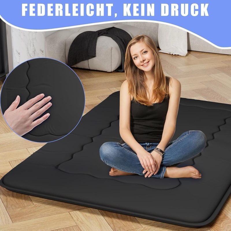 Kiseely Japanese Futon Mattress, Foldable Tatami Mat Portable Dormitory Sleeping Pad with Bag & Stra