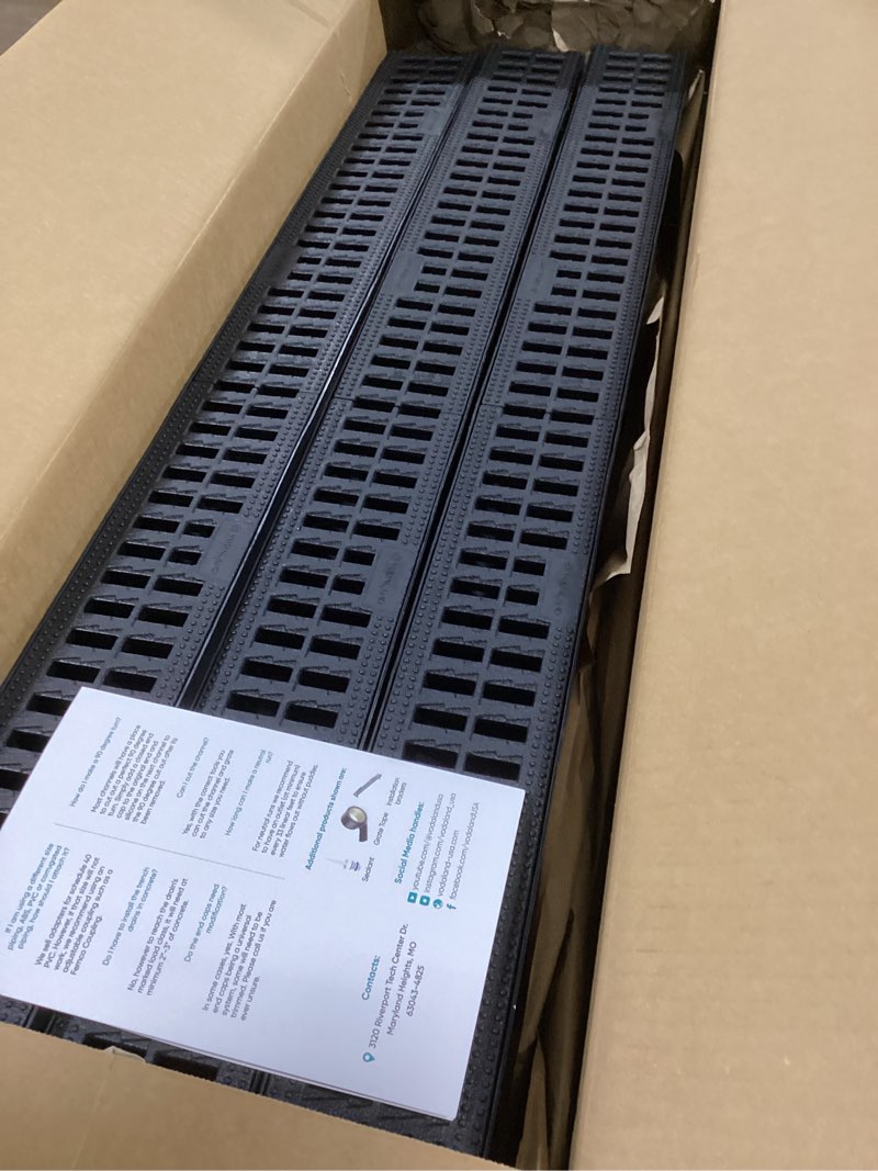 Condition photo showing Good Condition for Vodaland - 3 Inch Trench Drain System with Outlet! - Black (3)