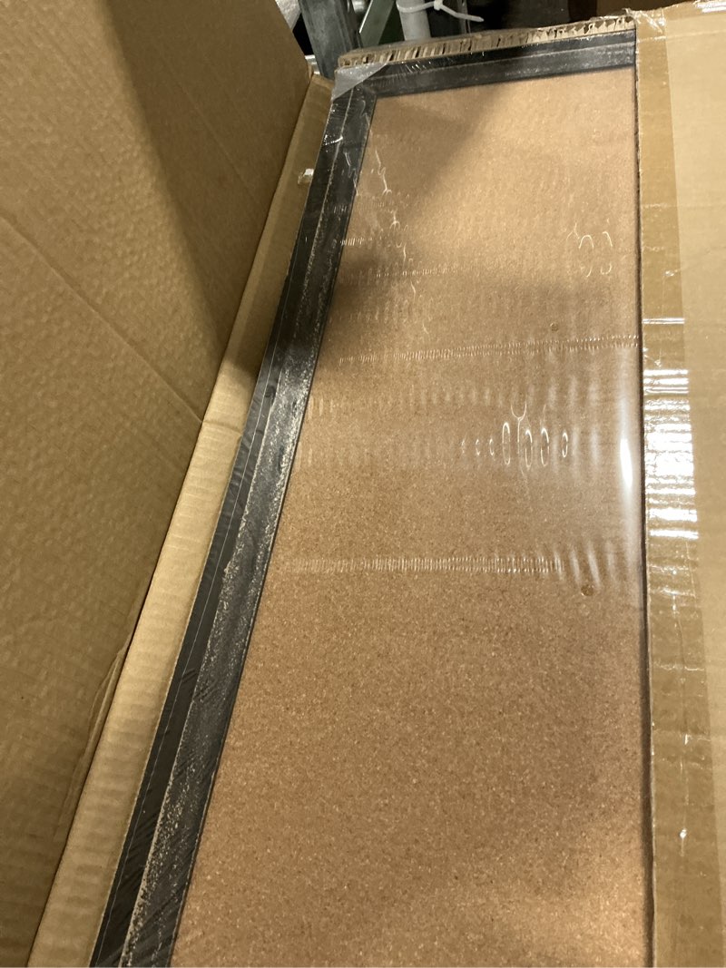 Condition photo showing Good Condition for Cork Board Bulletin Board, 30" x 20" Corkboard for Wall, Rustic Black Wooden Frame, Decorative Hanging Pin Board for Home Office Room Decor, 10 Push Pins Black Frame 30"x20"