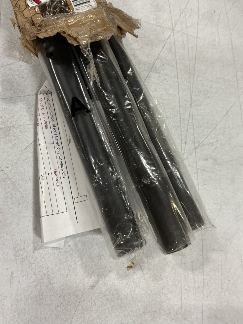 Condition photo showing Good Condition for tension curtain rod by ezfurni,123-160 inches, heavy duty tension rod,adjustable curtain rods no drilling & easy assemble extra long tension rod, black black 123-160 inches