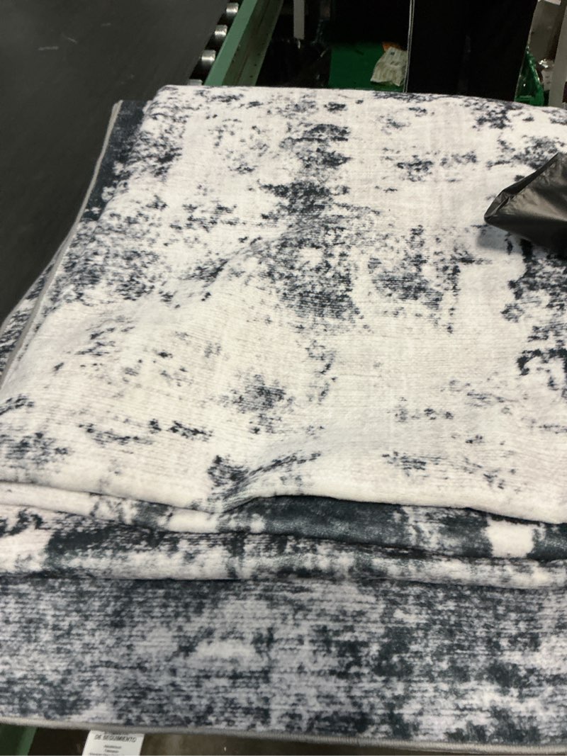 Condition photo showing Good Condition for 6x9 Area Rugs Washable Rug: Large Modern Abstract Living Room Rug Soft Anti-Skid Thin Carpet Indoor Floor Non-Shedding Carpets for Bedroom Dining Room Farmhouse Nursery Home Office Black White Grey Black White Grey 6' x 9' (Rectangular)