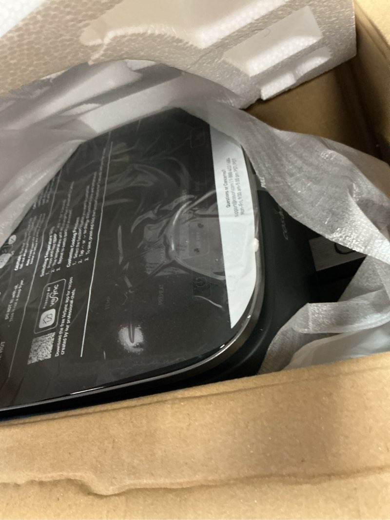 Condition photo showing As Is for Cosori 9-in-1 TurboBlaze Air Fryer 6 Qt, Premium Ceramic Coating, 90°–450°F, Precise Heating for Even Results, Air Fry, Roast, Bake, Broil, Dry, Frozen, Proof, Reheat, Keep Warm, 120V Dark Gray 6QT Air fryer