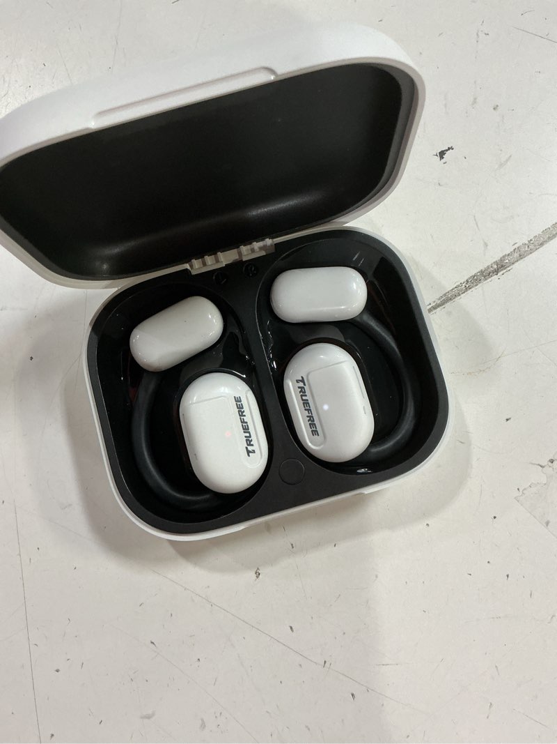 Condition photo showing Good Condition for truefree o1 open ear headphones bluetooth 5.3 wireless open ear earbuds with 16.2mm driver, immersive stereo sound, noise-cancellation mic for clear calls, 45h playtime, for sports workout white