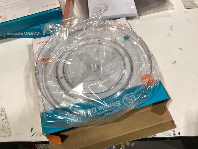 Condition photo showing Good Condition for Case of 12 – Lazy Susan Turntable Organizer – FlexStor EDU – 11.5" Clear Heavy-Duty Plastic – Institutional Use for School Cafeterias, Labs, & Teacher Supply Rooms