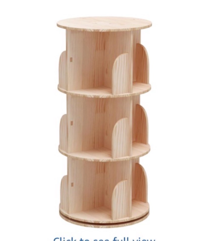 bear qiaqia rotating bookshelf, 360 display 3 tier floor standing bookcase storage rack for kids&adult, wood narrow book shelf organizer for bedroom, living room, study room