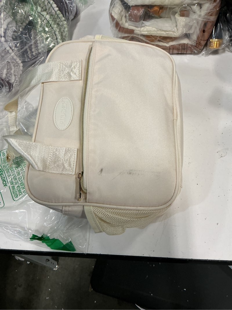 Condition photo showing As Is for piioser breastmilk cooler travel bag with ice pack, compatible with wearable breast pumps & accessories - portable hands free breast pump carrying case for nursing & working moms, cream cream-small