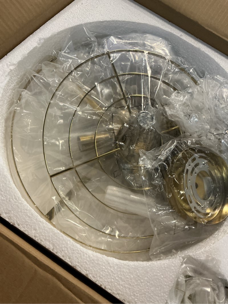 Condition photo showing As Is for crystal pendant lights, hanging light fixture with polished gold finish, modern mini chandelier, pendant lights kitchen island dining room bedroom, pl5510-1p-pg polished gold 5.5inch