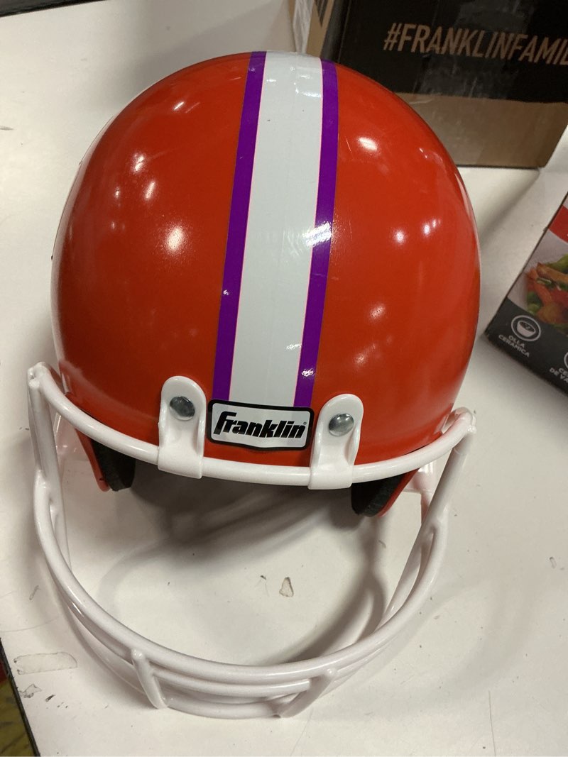 Condition photo showing Good Condition for (Size M) kind Franklin Sports NCAA Kids Football Helmet and Jersey Set - Youth Football Uniform Costume - Helmet, Jersey, Chinstrap