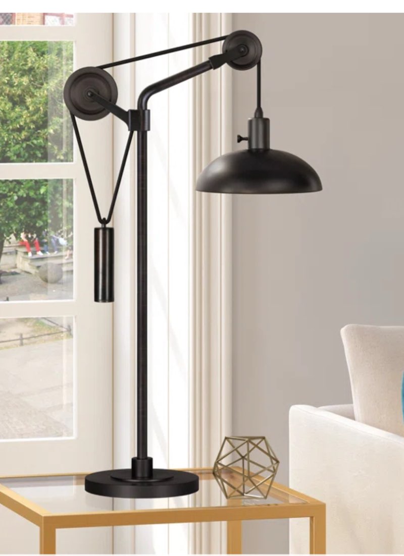 Neo 72”Reading Floor Lamp, Blackened bronze color.