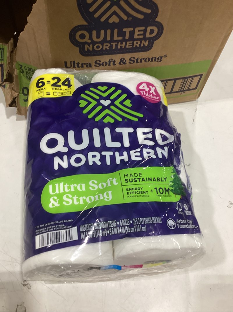 Condition photo showing New/Like New for quilted northern ultra plush toilet paper, 18 mega rolls = 72 regular rolls, 3x thicker*, 3 ply soft toilet tissue 18 mega rolls (pack of 1)
