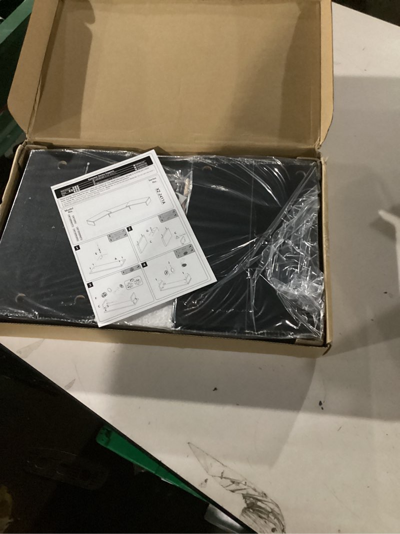 Condition photo showing New/Like New for TAVR Dual Monitor Stand Riser Office Desktop Organizer Stand for 2 Monitors, Adjustable Length and Angle 3 Shelf, Extra Long Multifunctional Stand up to 43.3" fit Computer, Laptop, TV, Black