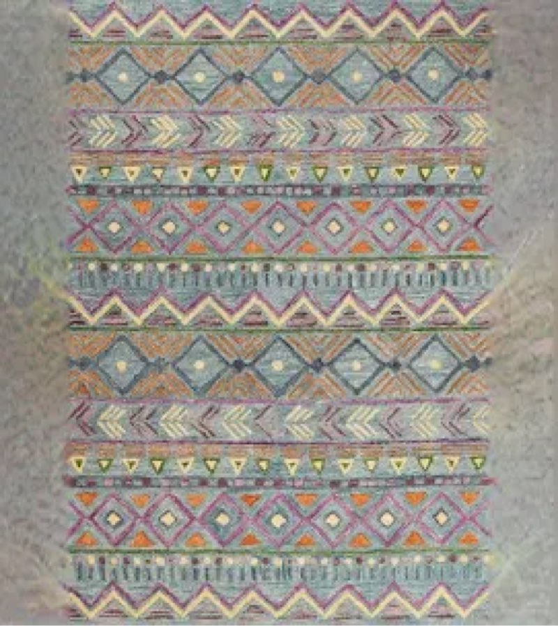 *similar to stock photo*dirty*8.6x11.6*Bashian Valencia R131-AL117 Teal Hand Hooked Area Rug