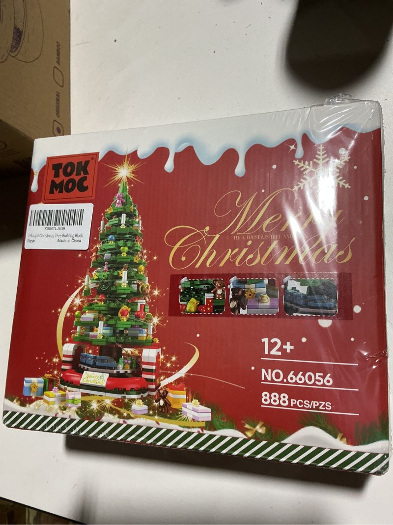 Condition photo showing New/Like New for Christmas Tree Building Block with LED Light, Rotating Christmas Tree 2024 Building Set for Adults, Christmas Tree Building Kit Xmas Gift for Boys and Girls (Non-Advent Block) Green