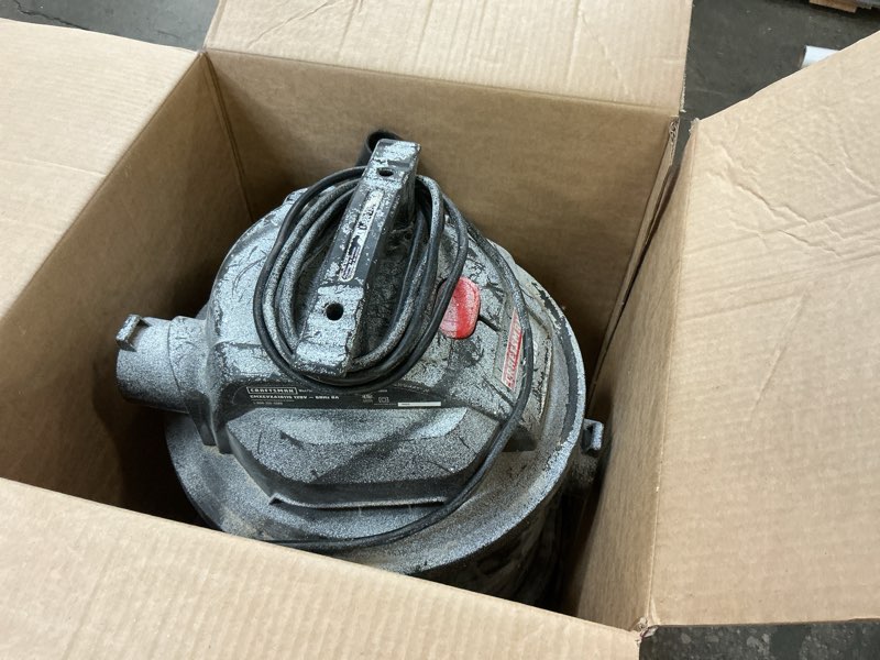 Condition photo showing As Is for Craftsman 4-HP Corded Wet/Dry Shop Vacuum 