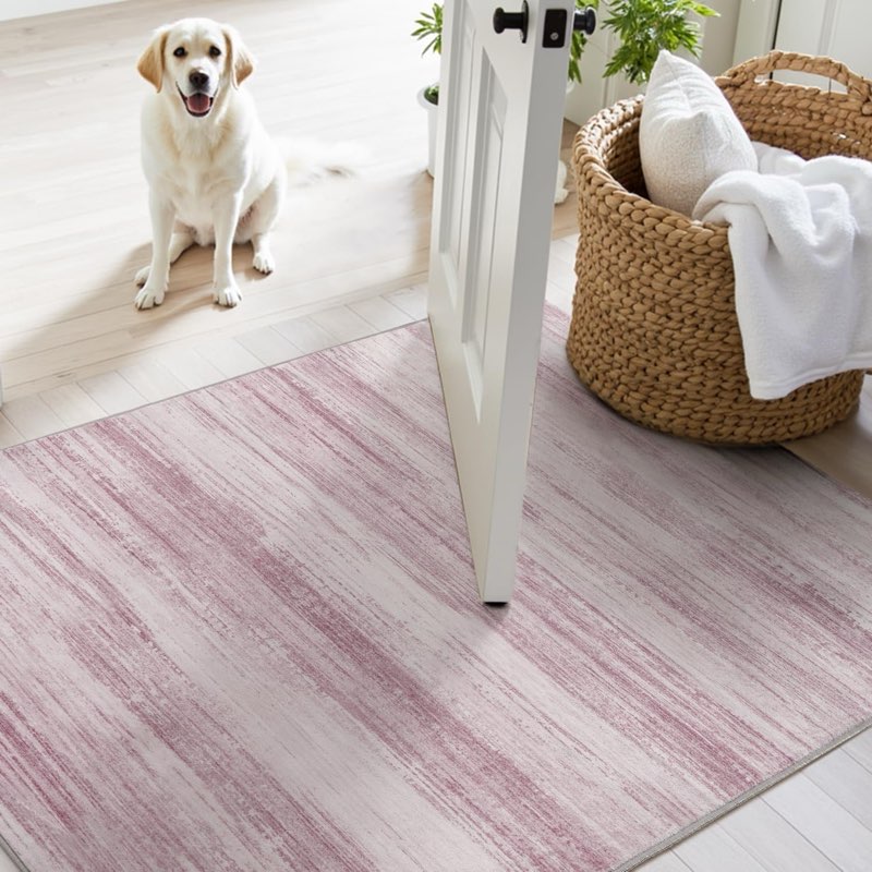 PADOOR Modern Abstract Runner Rug - 2x8 Washable Hallway Rugs, Ultra Soft Non-Slip Low Pile Floor Ru